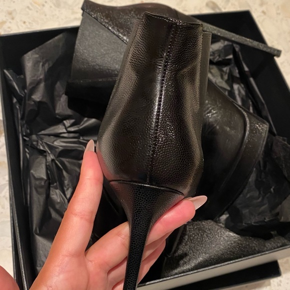 Saint Laurent Caviar Leather Black Ankle Boots 🖤 - Picture 6 of 7